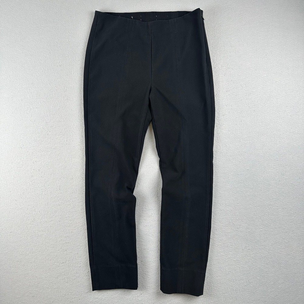 Vince Leggings Women Medium Black Side Zip Pintuck Cropped Stretch Pants